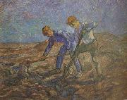 Vincent Van Gogh Two Peasants Digging (nn04) oil on canvas